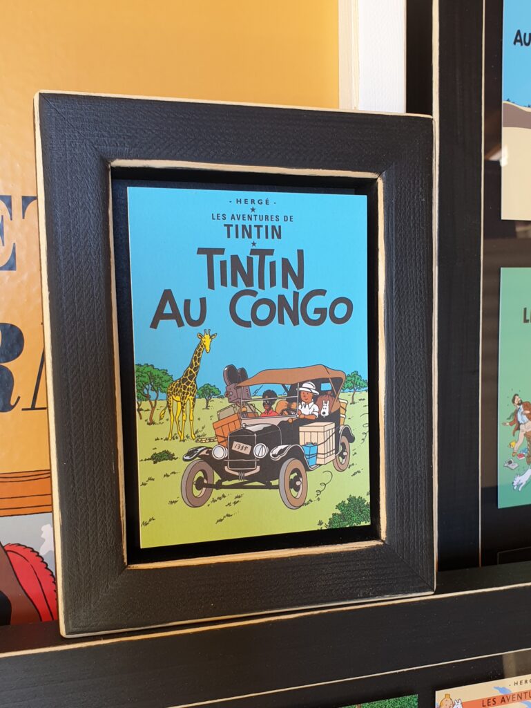 Cuadros de Tintin y Milu 22x17 Congo marco negro